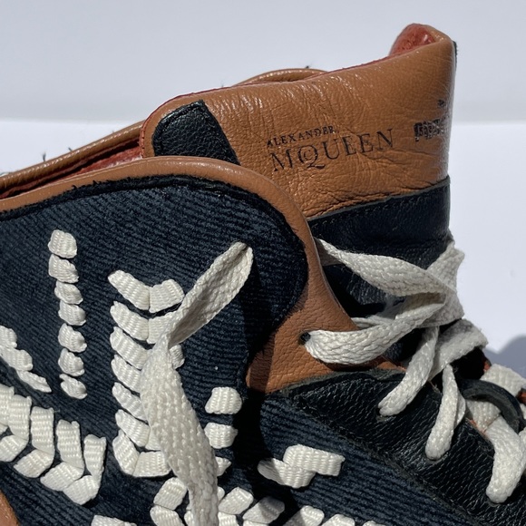 Rare Puma WOMEN ALEXANDER McQUEEN HIGH TOP LEATHER AMQ TRAINERS SNEAKERS 9W - Picture 7 of 9